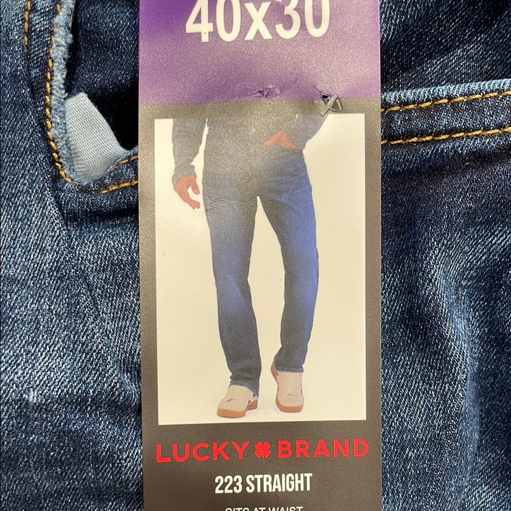 Lucky Brand Blue Straight Jeans with Classic Stitching